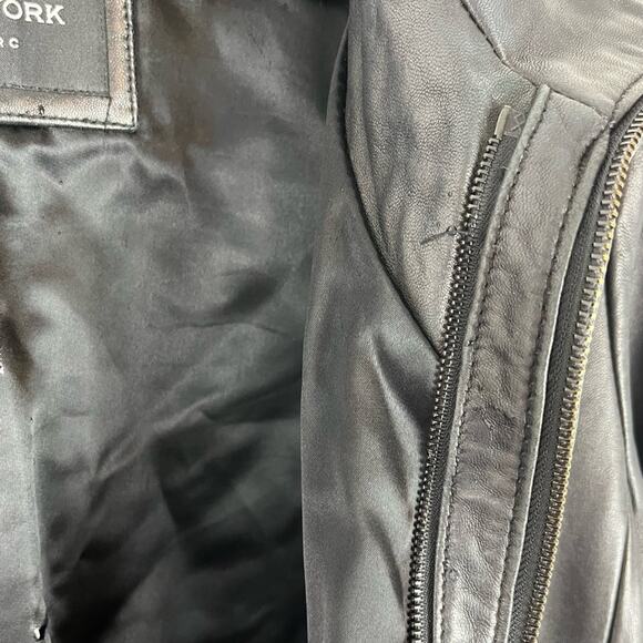 Andrew Marc Mens Black Leather Jacket Lar40 - Picture 12 of 15